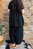 Lina Linen Blend Smock Over Shirt Black